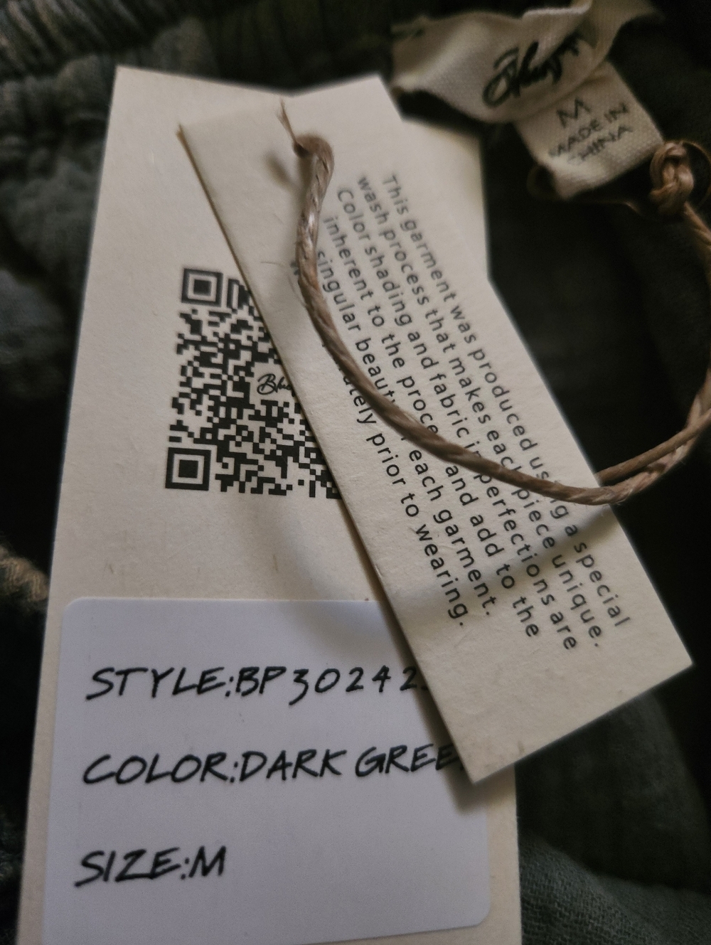 Blue Velvet Olive Patchwork Drawstring Pants - Picture 6 of 11